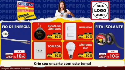 Modelo de TV para TV Horizontal com o tema Ofertas de Setembro - Preços Incríveis para Materiais Elétricos