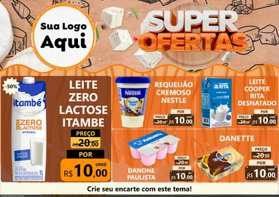 Modelo de Encarte para Encarte A4 Horizontal com o tema Super Ofertas para Frios e Laticínios