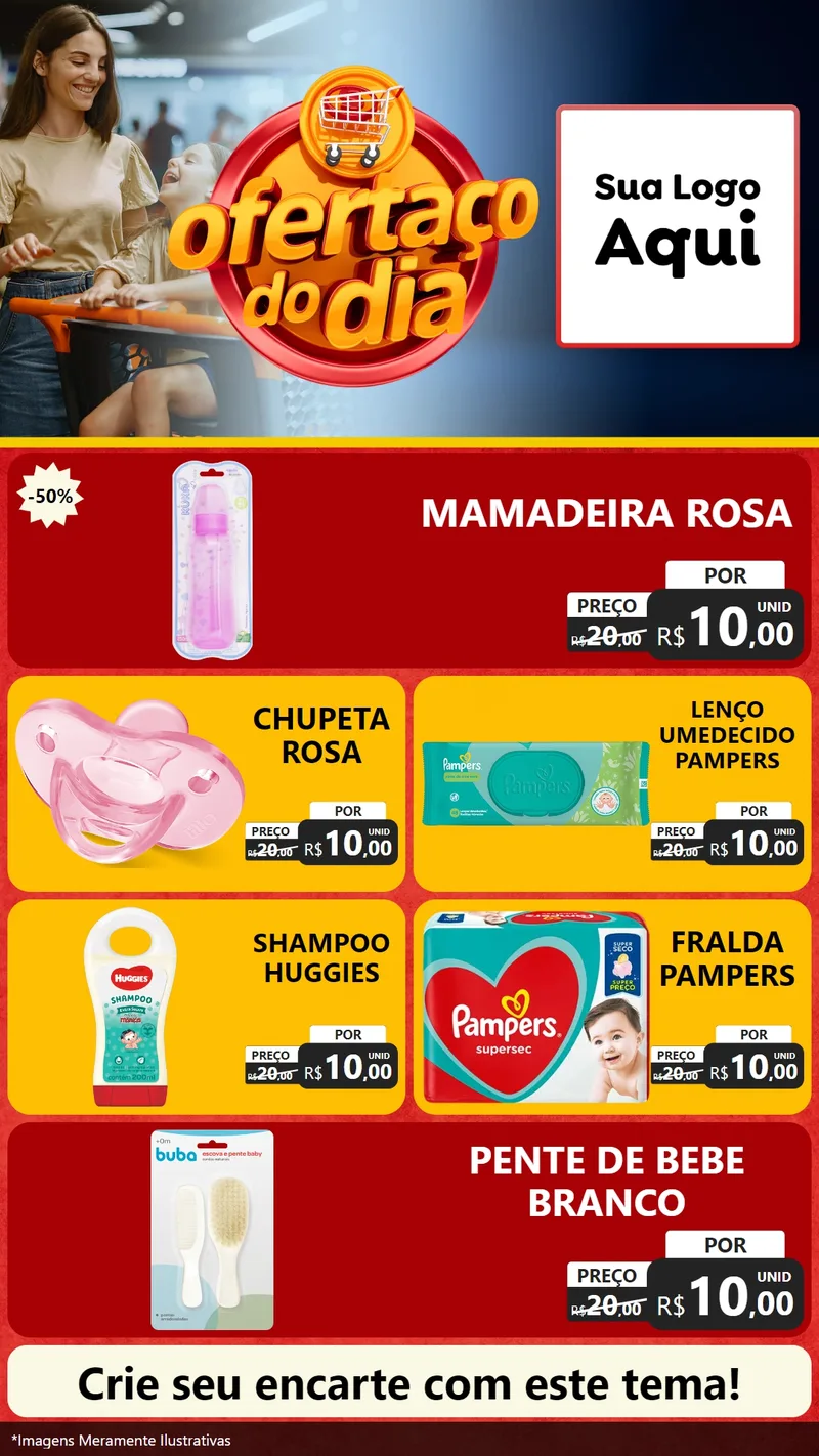Modelo de TV para TV Vertical com o tema Ofertaço Do Dia para Bebês