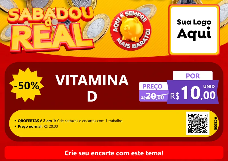 Modelo de Cartaz para Cartaz A4 Horizontal com o tema Sabadou do Real para Farmácia