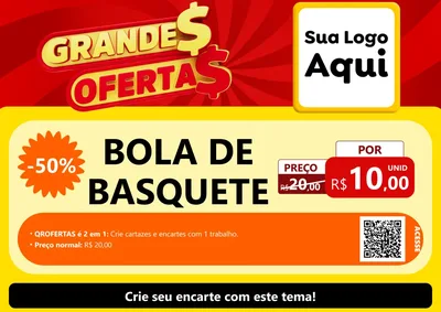 Modelo de Cartaz para Cartaz A4 Horizontal com o tema Grandes Ofertas para Artigos Esportivos