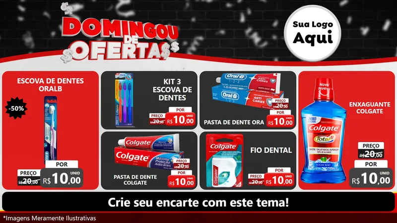 Modelo de TV para TV Horizontal com o tema Domingou de Ofertas para Higiene Pessoal