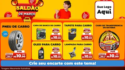 Modelo de TV para TV Horizontal com o tema Saldão de Março para Auto peças