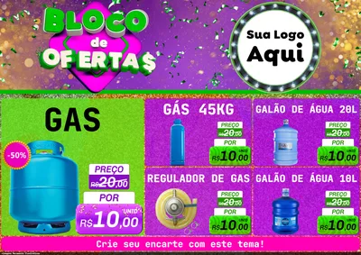 Modelo de Encarte para Encarte A4 Horizontal com o tema Bloco de Ofertas para Água e gás