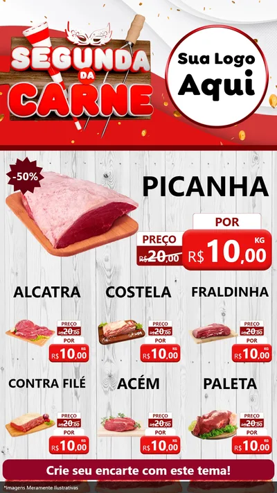 Modelo de Rede Social para Stories com o tema Segunda da Carne - Carnaval para Açougue