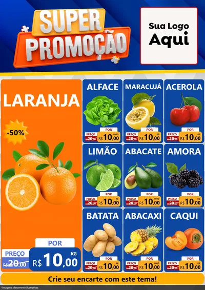 Modelo de Encarte para Encarte A4 Vertical com o tema Super Promoção para Hortifrúti