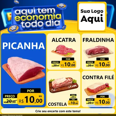 Modelo de Rede Social para Feed Facebook com o tema Aqui Tem Economia Todo Dia para Açougue