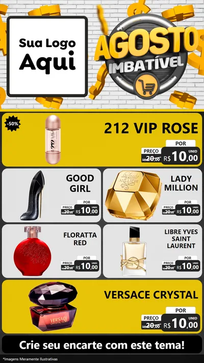 Modelo de TV para TV Vertical com o tema Agosto imbatível para Perfumes