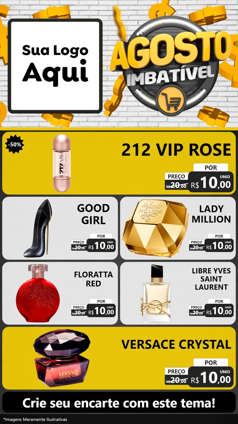 Modelo de TV para TV Vertical com o tema Agosto imbatível para Perfumes
