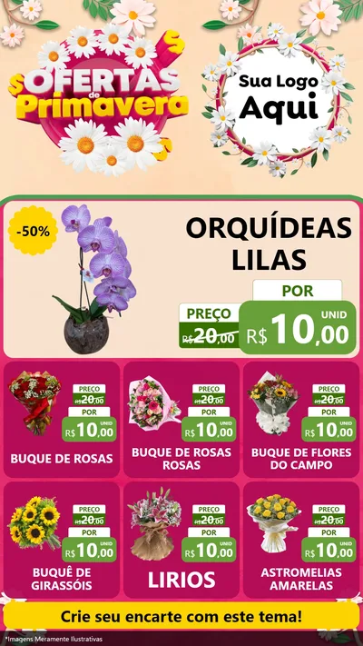 Modelo de Rede Social para Stories com o tema Ofertas de Primavera para Floricultura e jardim