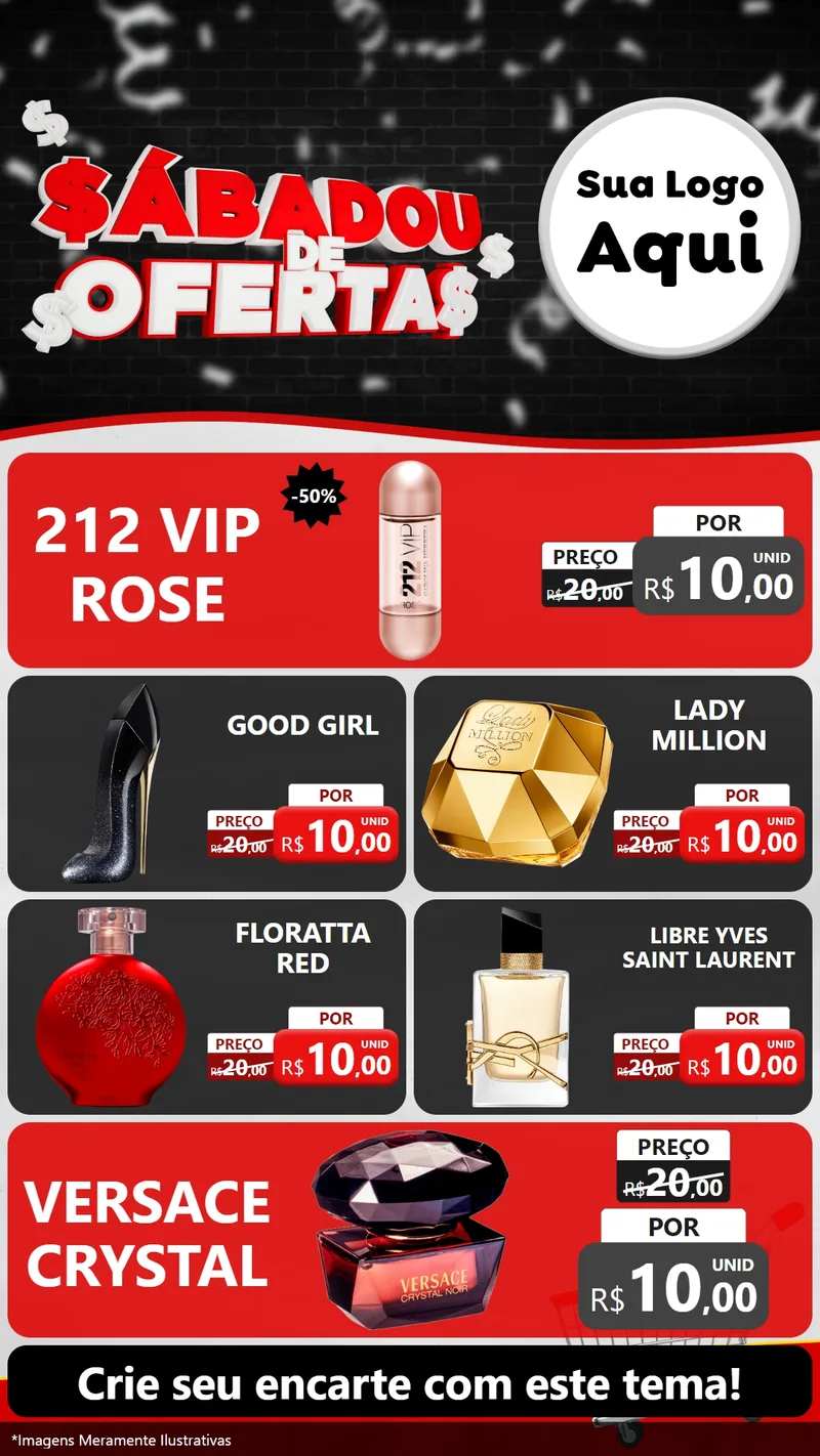 Modelo de TV para TV Vertical com o tema Sabadou de Ofertas para Perfumes