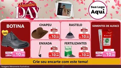 Modelo de TV para TV Horizontal com o tema Valentine's Day para Agropecuária