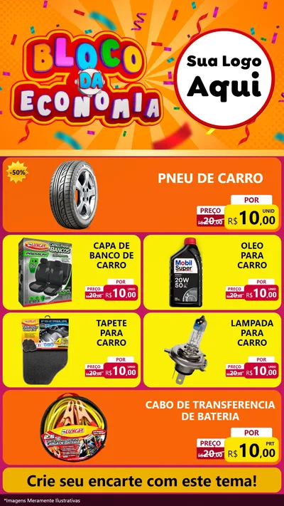 Modelo de TV para TV Vertical com o tema Bloco da Economia para Auto peças