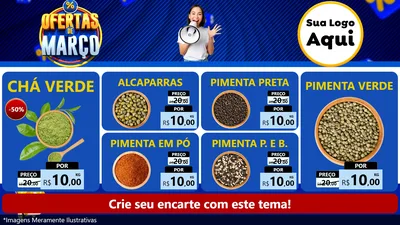 Modelo de TV para TV Horizontal com o tema Ofertas de Março para Produtos Naturais