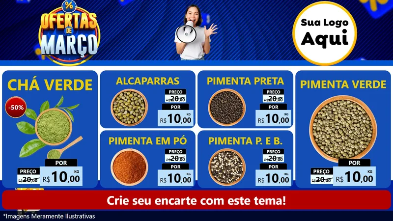 Modelo de TV para TV Horizontal com o tema Ofertas de Março para Produtos Naturais