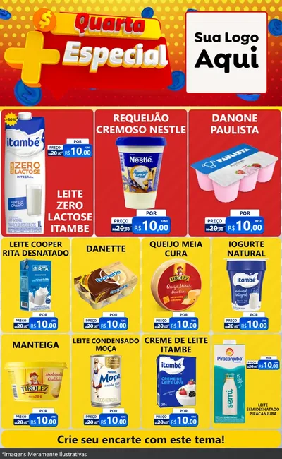 Modelo de Encarte para Encarte Grande com o tema Quarta Mais Especial para Frios e Laticínios