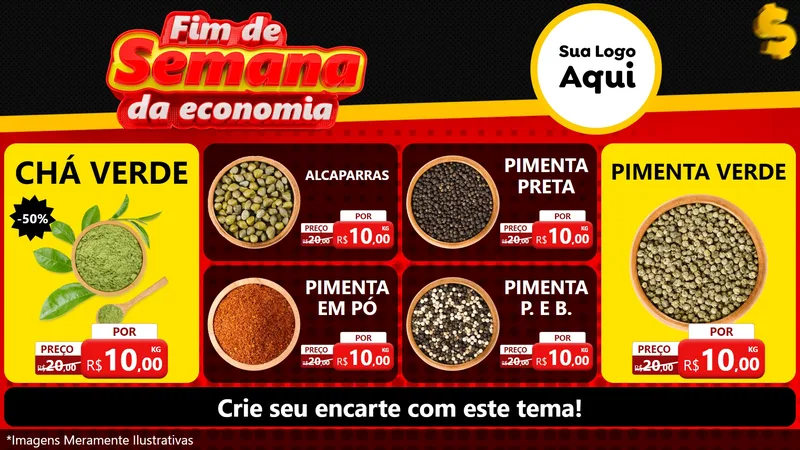 Modelo de TV para TV Horizontal com o tema Fim de Semana da Economia para Produtos Naturais