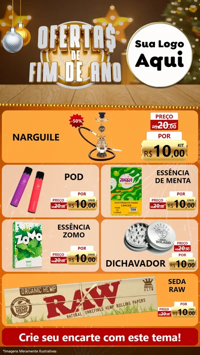 Modelo de TV para TV Vertical com o tema Ofertas de Fim de Ano para Tabacaria