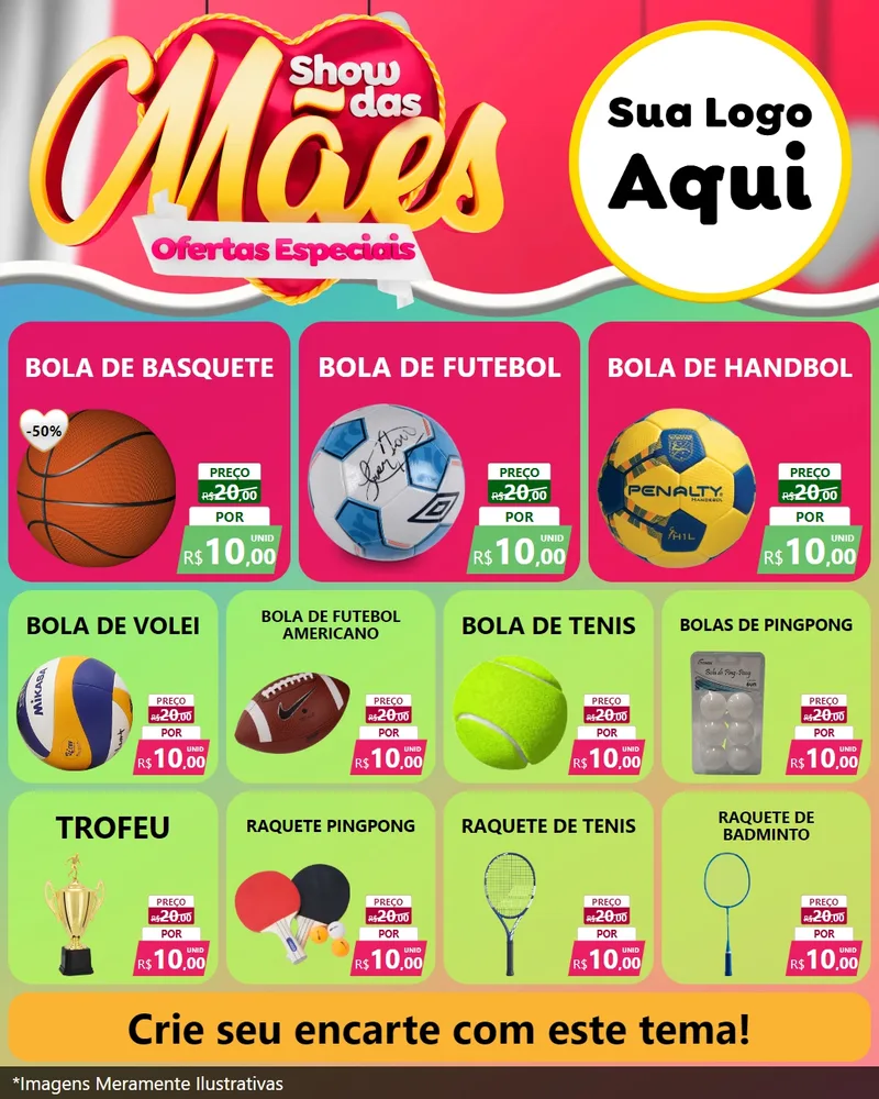 Modelo de Rede Social para Feed Instagram com o tema Show das Mães - Ofertas Especiais para Artigos Esportivos