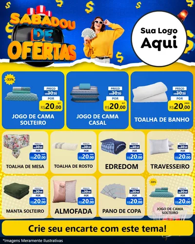Modelo de Rede Social para Feed Instagram com o tema Sabadou de Ofertas para Cama, Mesa e Banho
