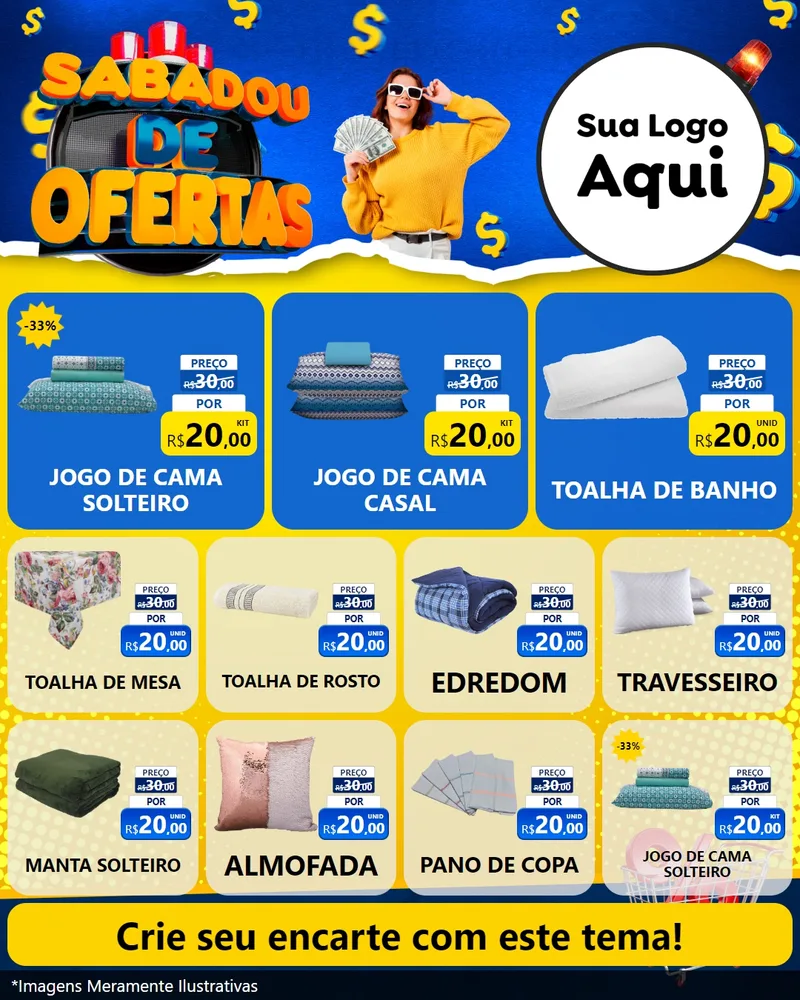 Modelo de Rede Social para Feed Instagram com o tema Sabadou de Ofertas para Cama, Mesa e Banho