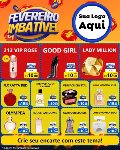 Modelo de Rede Social para Feed Instagram com o tema Fevereiro Imbatível para Perfumes