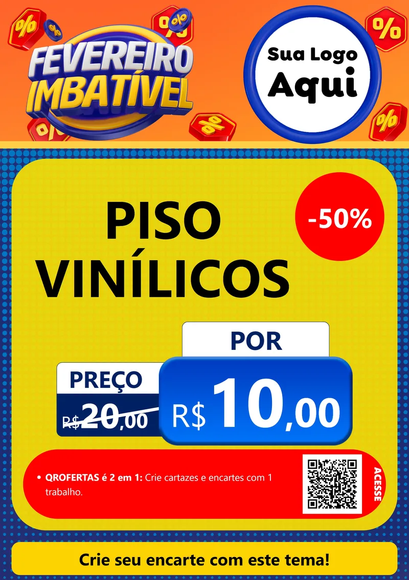 Modelo de Cartaz para Cartaz A4 Vertical com o tema Fevereiro Imbatível para Material para Construção