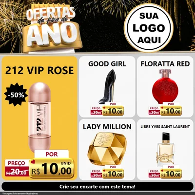 Modelo de Rede Social para Feed Facebook com o tema Ofertas de Fim de Ano para Perfumes