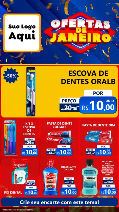 Modelo de Rede Social para Stories com o tema Ofertas de Janeiro para Higiene Pessoal