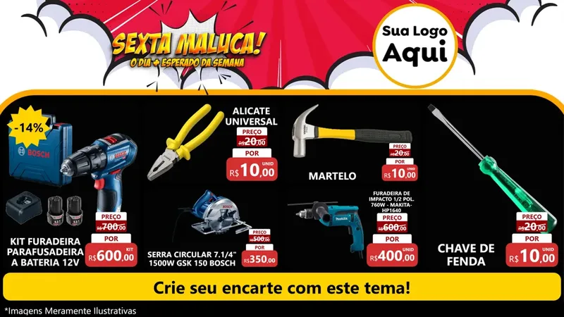 Modelo de TV para TV Horizontal com o tema Sexta Maluca! para Maquinas e Ferramentas