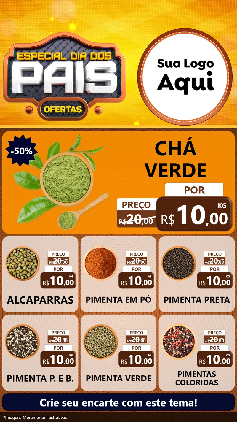 Modelo de Rede Social para Stories com o tema Especial Dia dos Pais para Produtos Naturais