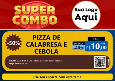 Modelo de Cartaz para Cartaz A4 Horizontal com o tema Super Combo para Pizzaria