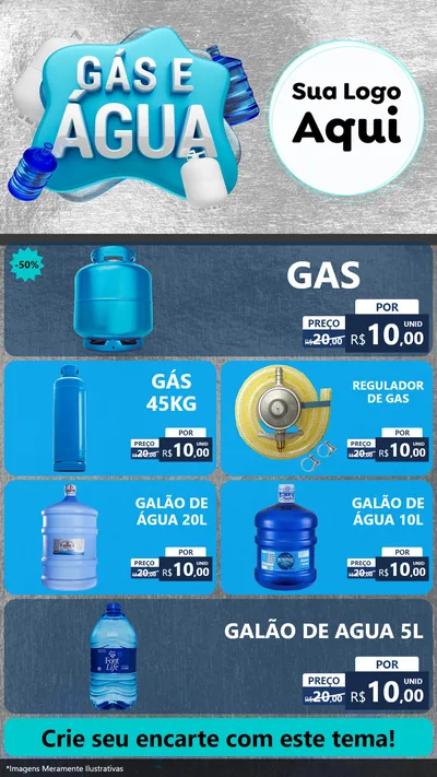 Modelo de TV para TV Vertical com o tema Gás e Água para Água e gás