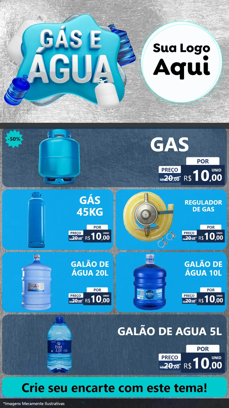 Modelo de TV para TV Vertical com o tema Gás e Água para Água e gás