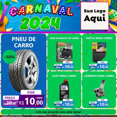 Modelo de Rede Social para Feed Facebook com o tema Carnaval 2027 para Auto peças