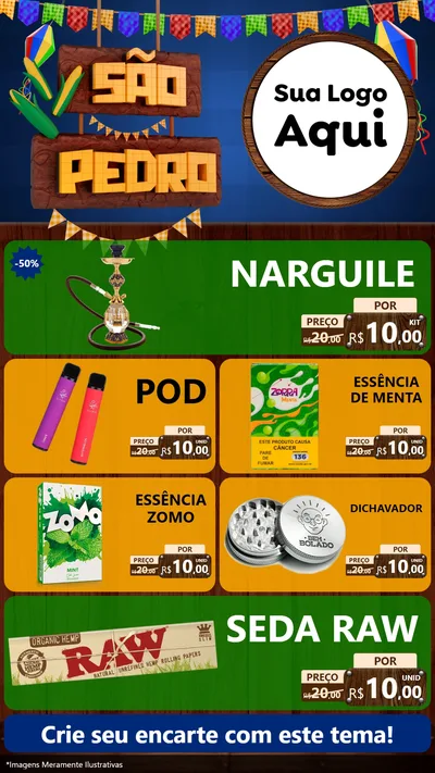 Modelo de TV para TV Vertical com o tema São Pedro para Tabacaria