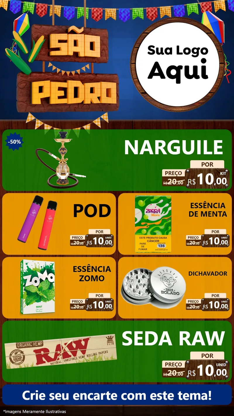 Modelo de TV para TV Vertical com o tema São Pedro para Tabacaria