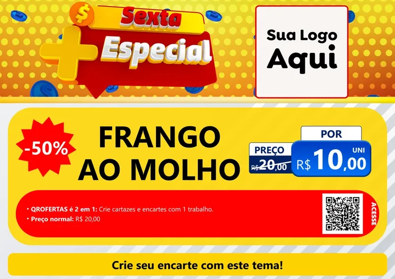 Modelo de Cartaz para Cartaz A4 Horizontal com o tema Sexta Mais Especial para Restaurante