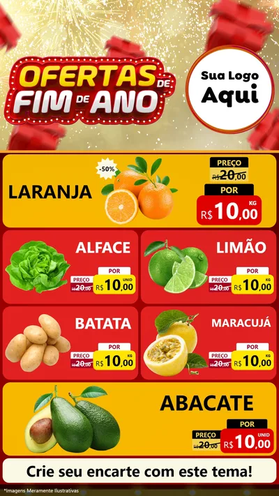 Modelo de TV para TV Vertical com o tema Ofertas de Fim de Ano para Hortifrúti