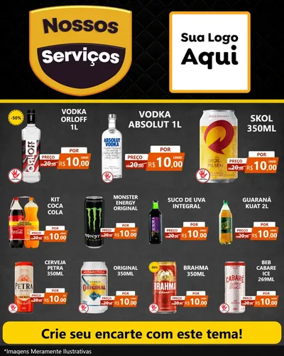 Modelo de Rede Social para Feed Instagram com o tema Nossos Serviços para Distribuidora de bebidas