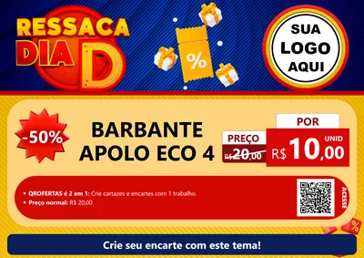 Modelo de Cartaz para Cartaz A4 Horizontal com o tema Ressaca Dia D para Armarinho e Aviamentos