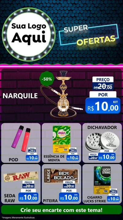 Modelo de Rede Social para Stories com o tema Super Ofertas para Tabacaria