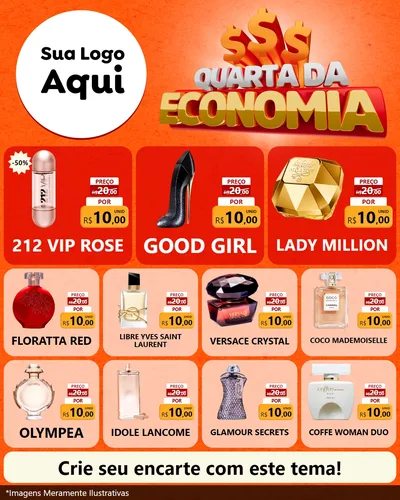Modelo de Rede Social para Feed Instagram com o tema Quarta da Economia para Perfumes