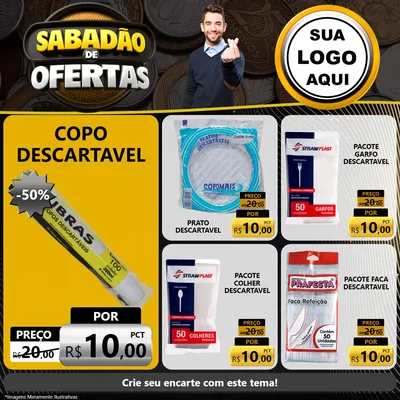 Modelo de Rede Social para Feed Facebook com o tema Sabadão de Ofertas para Embalagens