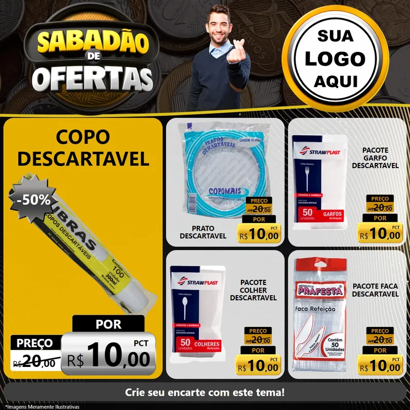 Modelo de Rede Social para Feed Facebook com o tema Sabadão de Ofertas para Embalagens