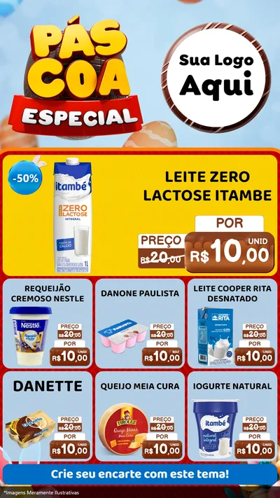 Modelo de Rede Social para Stories com o tema Páscoa Especial para Frios e Laticínios