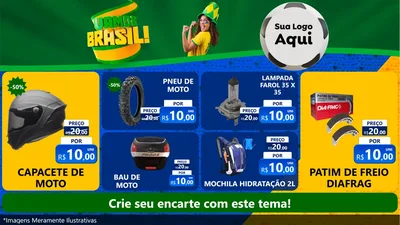 Modelo de TV para TV Horizontal com o tema Vamos Brasil - Copa para Moto peças