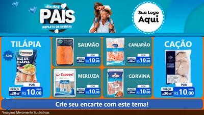 Modelo de TV para TV Horizontal com o tema Dia Dos Pais Repleto de Ofertas para Peixaria