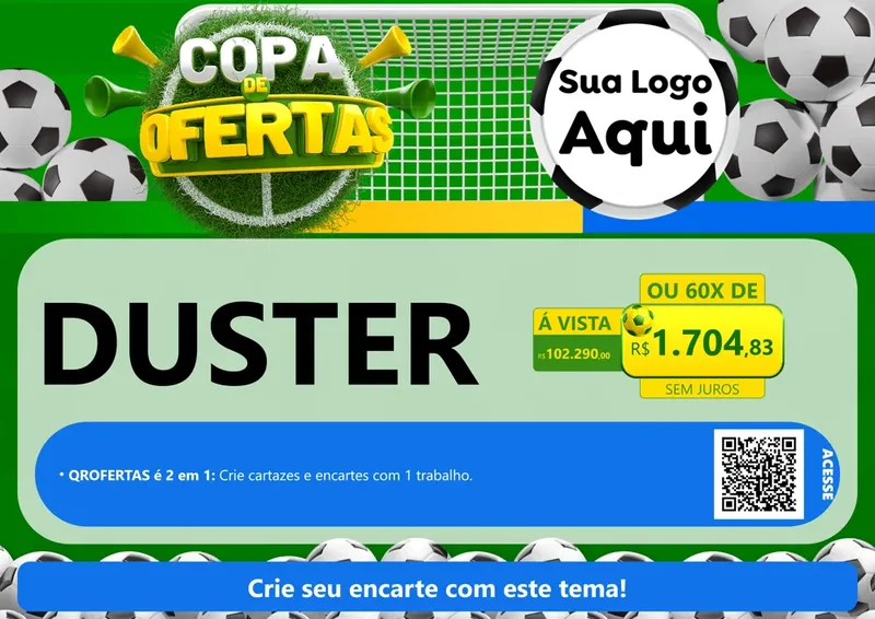 Modelo de Cartaz para Cartaz A4 Horizontal com o tema Copa De Ofertas para Concessionaria de Carros