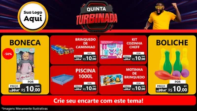 Modelo de TV para TV Horizontal com o tema Quinta Turbinada para Brinquedos